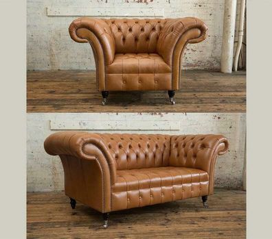 2 + 1 Sofagarnitur Chesterfield Textil Stoff Sofa Couchen Polster Set Garnituren