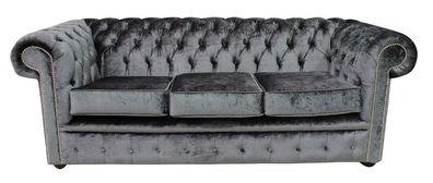 Chesterfield Design Luxus Polster Sofa Couch Sitz Garnitur Leder Textil Neu #250