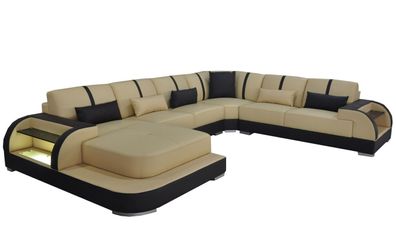 Leder Couch Polster Sitz Eck Garnitur Moderne Design Sofas Wohnlandschaft U Form