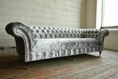 Chesterfield Textil Sofa Couch Polster XXL Big 4 Sitzer Design Sitz Couchen Neu