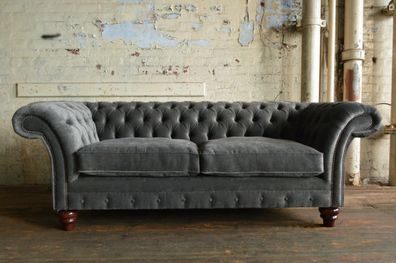 Design Sofa Chesterfield Luxus Klass Couch Polster Garnitur Leder Textil 1069