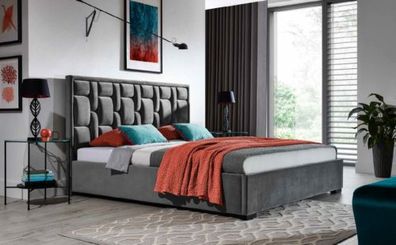 Design Betten Luxus Chesterfield Samt Velvet Polster Bett Hotel Doppel Neu XXL