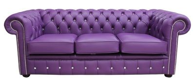 Chesterfield Design Luxus Polster Sofa Couch Sitz Garnitur Leder Textil Neu #242