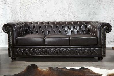Chesterfield Design Luxus Polster Sofa Couch Sitz Garnitur Leder Textil Neu #255