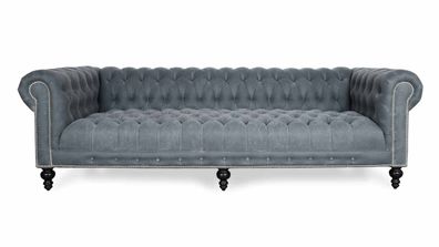 XXL Big Sofa Couch Chesterfield 240cm Polster Sofas 4 Sitzer Leder Textil #267