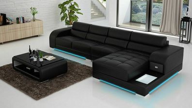 Ledersofa Couch Wohnlandschaft Ecksofa Eck Garnitur Design Modern Sofa G8029C
