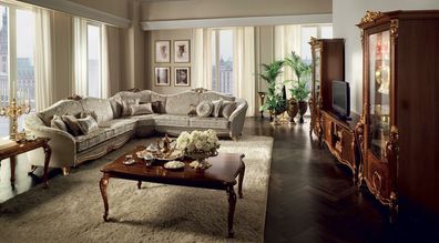 Klassische Design Couch Ecksofa Wohnlandschaft Sofa Polster Sitz arredoclassic™