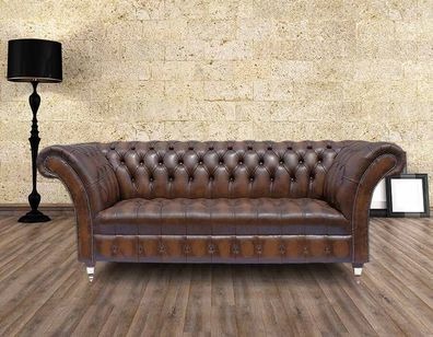 3 Sitzer Chesterfield Poster Sofa Couch Leder Textil Stoff Sofas William III Neu