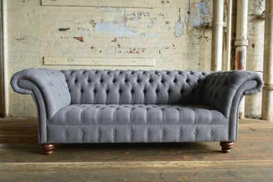 Chesterfield Couch Polster Sofas Klassischer Textil Schaffhau 3 Sitzer - 187