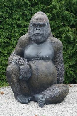 Design Gorilla sitzen Figur Statue Skulptur Figuren Skulpturen Garten Dekoration