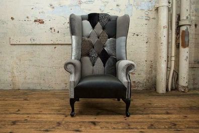 Chesterfield Ohrensessel Sessel 1 Sitzer Sofa Couch Polster Leder Textil Couchen