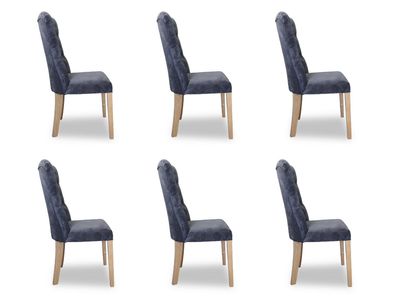 6x Stühle Stuhl Polster Design Chesterfield Garnitur Sessel Komplett Set