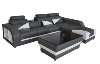 Leder Eck Sofa Couch Polster Couchen Sofas Wohnlandschaft Luxus Garnitur Ecke