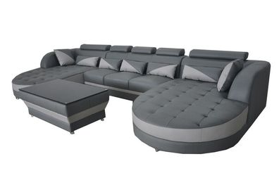 Leder Sofa Moderne Couch Polster Design Wohnlandschaft + Tisch Couchen Sitz Eck