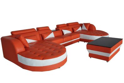 Leder Eck Sofa Eck Wohnlandschaft Garnitur Design Modern Couch Sofas UForm G8018
