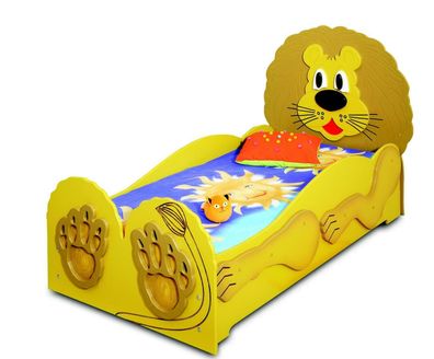 Kinderbett Jugendbett Bett Betten Inkls Matratze Holzbett Tier Löwe Kindermöbel
