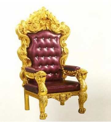 Thron Sessel Königlicher Polster Chesterfield Samt 1 Sitzer Antik Stil Stühle