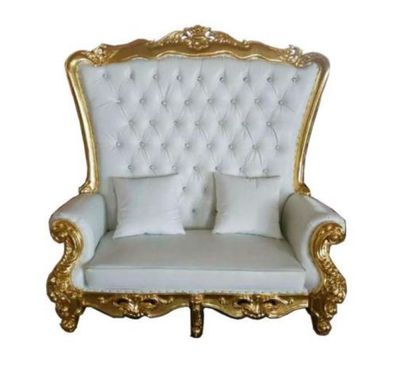 Thron Sofa Couch Königlicher Polster Chesterfield Samt Antik Stil Zweisitzer