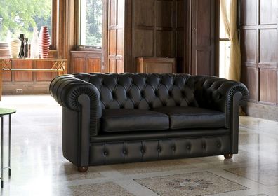 Chesterfield Sofa Couch Polster Sofas Klassischer 2 Sitzer Sitz Leder Zweisitzer