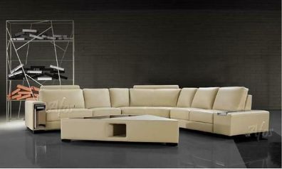 Ledersofa Ecksofa Sofa Couch Design Sitz Polster Garnitur Wohnlandschaft 2348