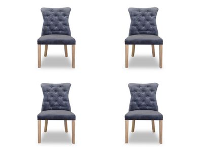 4x Stühle Stuhl Polster Design Chesterfield Garnitur Sessel Komplett Set Lehn