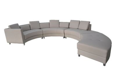 Ledersofa Couch Wohnlandschaft Garnitur Design Modern Halbkreis Sofa A1102F