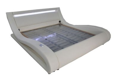 Luxus Leder Design Polster Betten Doppel Modernes Beleuchtet Ehe Bett designer