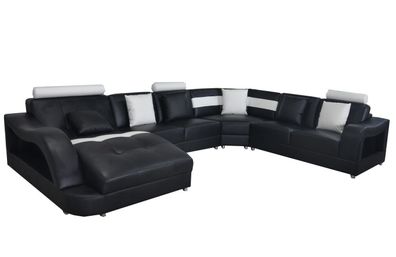 Leder Sofa Couch Wohnlandschaft Eck Garnitur Design Modern Sofas U-Form Couchen