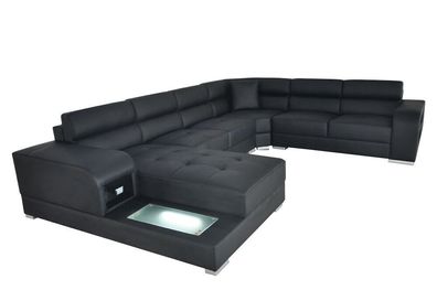 Ledersofa Couch Wohnlandschaft Garnitur Design Modern Ecke Sofa U-Form G8029