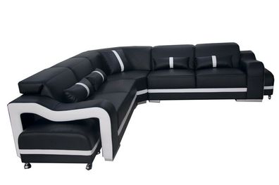 Ledersofa Couch Wohnlandschaft Garnitur Design Modern Ecke Sofa L-Form G8027A