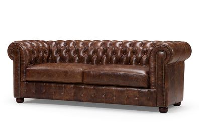 Chesterfield Sofa Couch Polster 3 Sitz Garnitur Leder Textil Sofas Neu Dreisitze