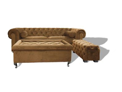 Chesterfield Sofa Polster Designer Couchen Sofas Garnitur Couch SLIII Beige ?25
