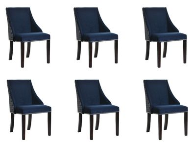 6x Sessel Design Polster Stühle Stuhl Chesterfield Klassische Lehn Leder