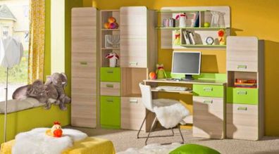 5 teiliges Schlafzimmer Kinder Jugend Zimmer Set Kleiderschrank Schreibtisch Neu