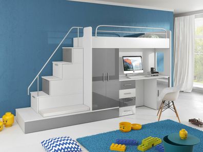 Doppelstockbett Etagenbett Bett Kleiderschrank Jugendzimmer Schreibtisch Schrank