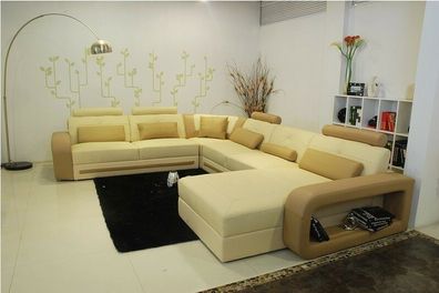 Modern Ecksofa Couch Polster Leder Design Sofa Garnitur Wohnlandschaft StuttB