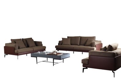 Garnitur Italien Sofa Textil Eck Couch Sitz Landschaft 3 + 2 + 1 Luxus Wohn Polster