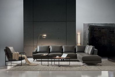 Garnitur Italien Sofa Leder Eck Couch Sitz Landschaft Luxus Wohn Polster Sessel