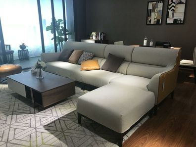 Textil Sofa Couch Polster Sitz Garnitur Wohn Landschaft Sofas Couchen L Form Neu