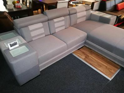 Designer XXL Ledersofa Eck Sofa Couch Polster Wohnlandschaft Ecksofa Lagerware