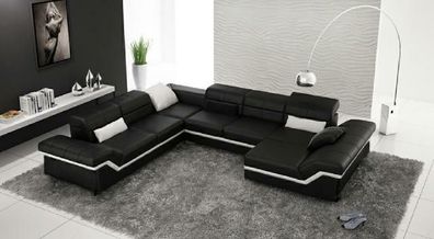 Ledersofa Wohnlandschaft Ecksofa Sofa Couch Design Eck Polster Garnitur Newyork