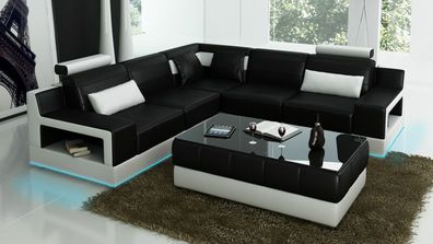 Ledersofa Couch Wohnlandschaft Ecksofa Eck Garnitur Design Modern Sofa L6005B