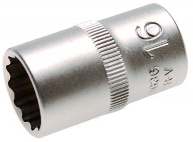 12-kant Stecknuss SW 16mm , 1/2" , kurz