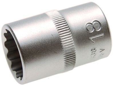 12-kant Stecknuss SW 18mm , 1/2" , kurz