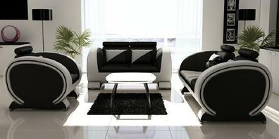 Ledersofa Sofagarnitur Moderne 3 + 2 + 1 Sofa Couch Polster Sitz Garnitur Leder Neu