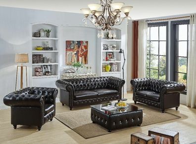 Designer Luxus Edle Chesterfield Couch Sofa Sofas Couchen Garnitur Leder Polster
