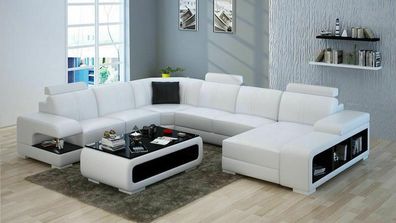 Ledersofa Couch Wohnlandschaft Ecksofa Eck Garnitur Design Modern Neu Sofa G8028