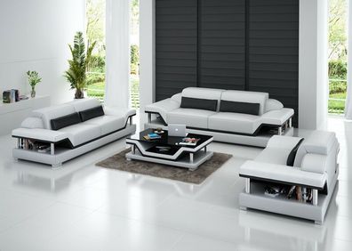 Ledersofa Couch Wohnlandschaft 3 + 2 + 1 Sttzer Garnitur Design Sofa Sofagarnitur