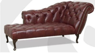 Chesterfield Liege Chaiselongues Couch Sofa Ledersofa Textil mit Kristallen NEU