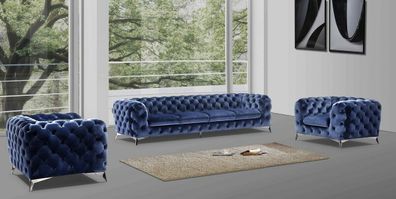Sofa Couch Polster XXL Big Garnitur Chesterfield Textil 3 + 2 + 2 designer Couchen